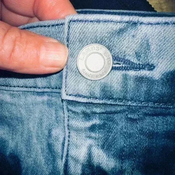 Lands End size 14 tie dye denim jeans . Straight leg high rise. EUC. - Picture 5 of 12